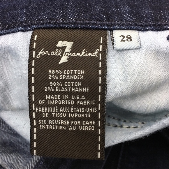 7 FOR ALL MANKIND Jeans Mid Rise Bootcut Dark Wash Stretch Denim Long Size 28 - Picture 7 of 12